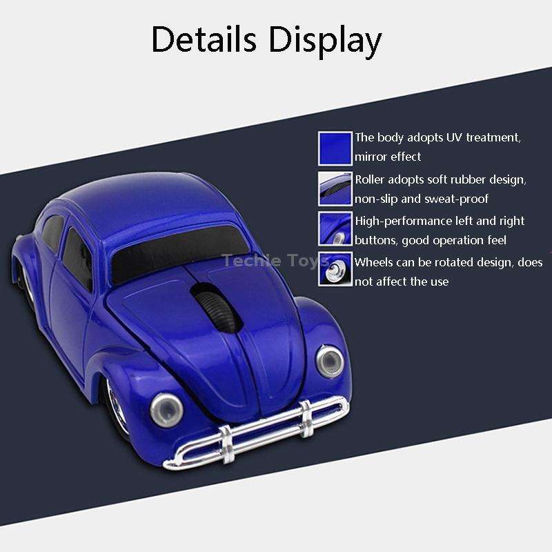 CM0010B 1200 DPI 3-keys Car Shape Wireless Mouse(Black)