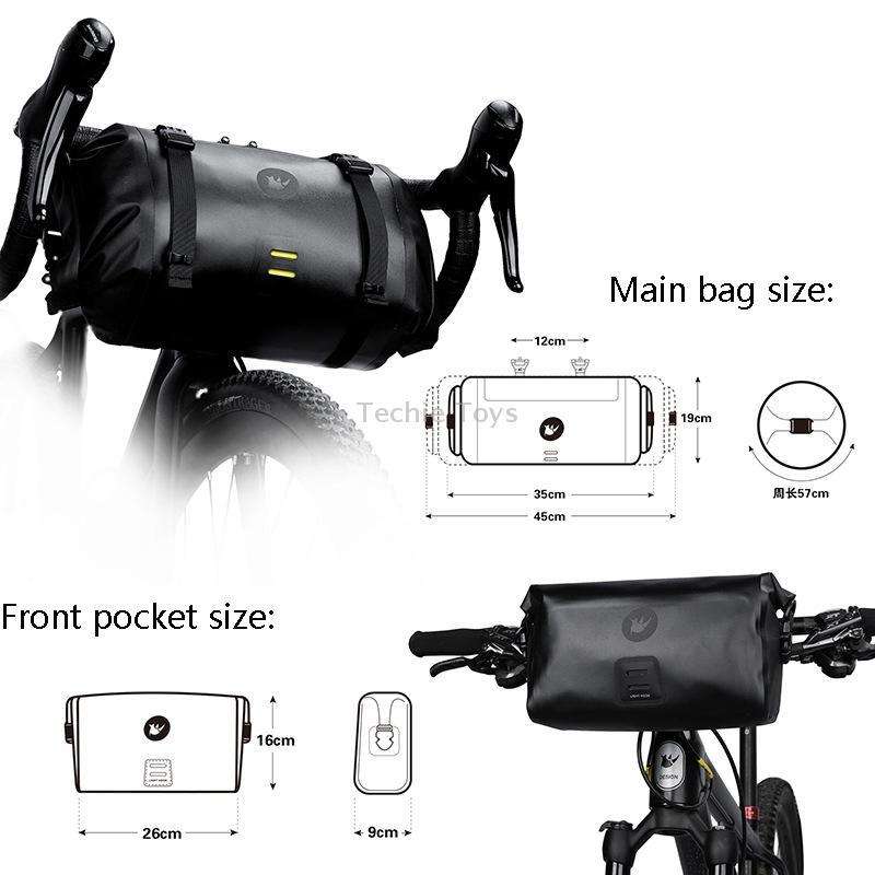 Rhinowalk X21998 Full 12L Waterproof Large Capacity Front Hanging Bag Off-Road Long-Distance Cycling