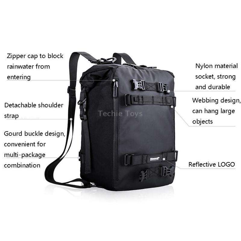 Rhinowalk Multi-Function Motorcycle Rear Seat Bag Combination Rear Shelf Pannier, Colour: Yellow 30L