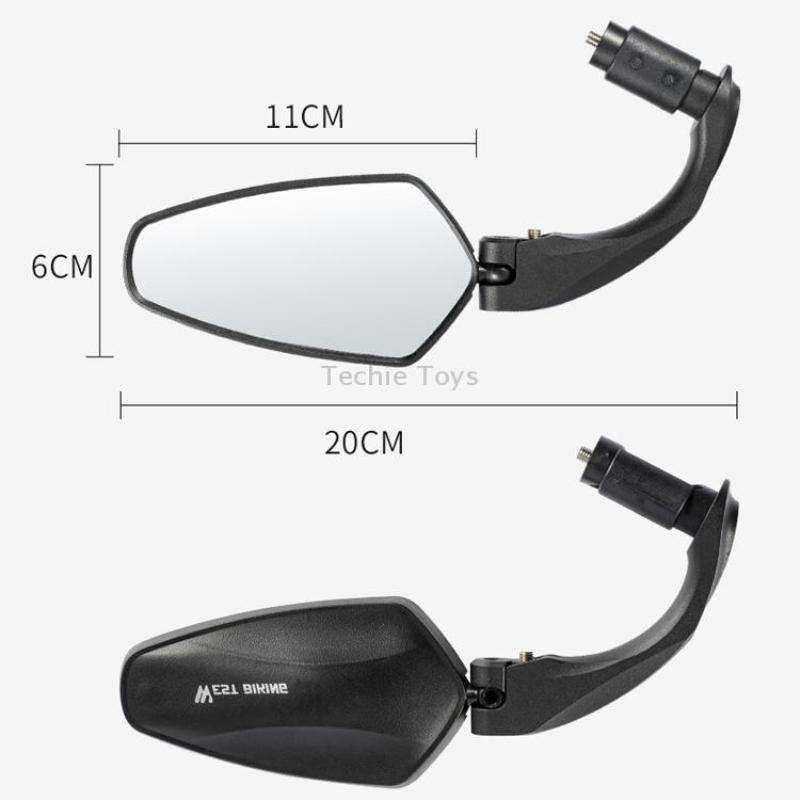 1 Pair WEST BIKING Bicycle Rearview Mirror Adjustable Mirror Mountain Bike Foldable Rearview Mirror(