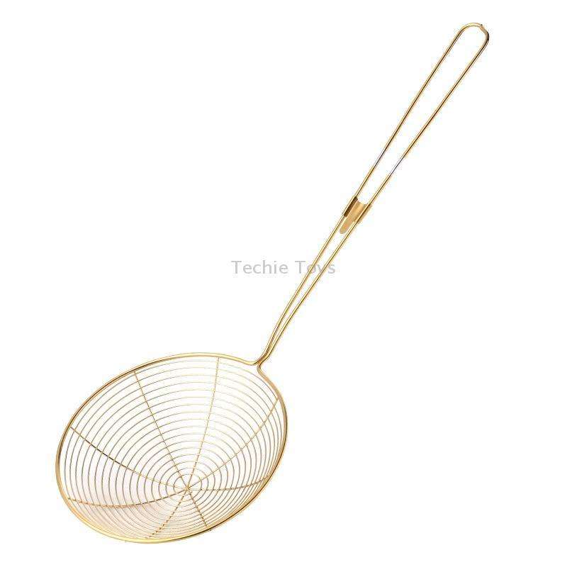 Stainless Steel Colander Noodle Spoon Oil Filter Spoon, Specification: Gold