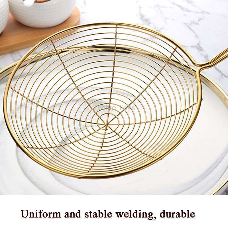 Stainless Steel Colander Noodle Spoon Oil Filter Spoon, Specification: Gold