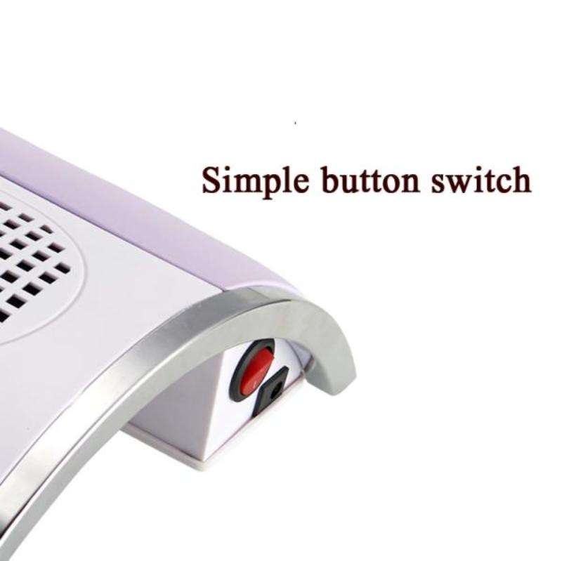 80W Nail Vacuum Cleaner Desktop Fan Vacuum Cleaner,EU Plug(White)