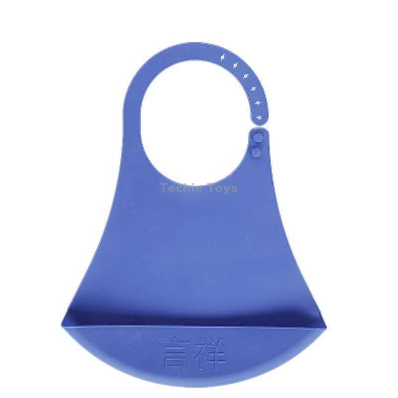 Yanxiang Elderly Eat Silicone Waterproof Bib Adult Widened Disposable Saliva Pocket(Blue)