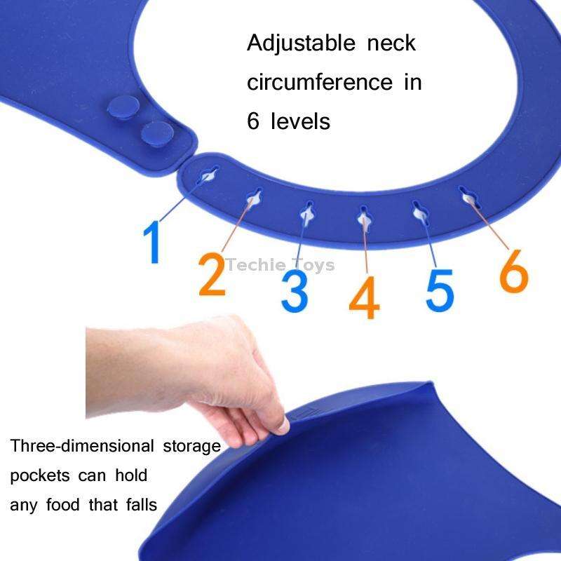 Yanxiang Elderly Eat Silicone Waterproof Bib Adult Widened Disposable Saliva Pocket(Blue)