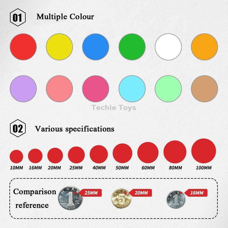 Color High-Viscosity Coated Paper Sticker Round Sticker,Random Color Delivery, Size: Diameter 30mm