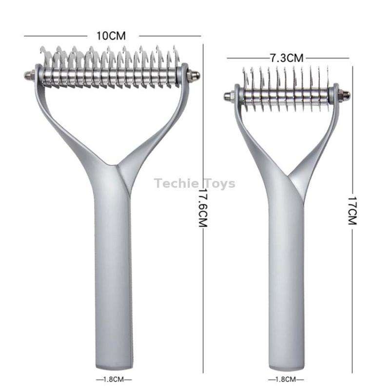 Pet Comb Zinc Alloy Double-Sided Cat Dog Cleaning Beauty Hair Removal Comb, Specification: Silver La