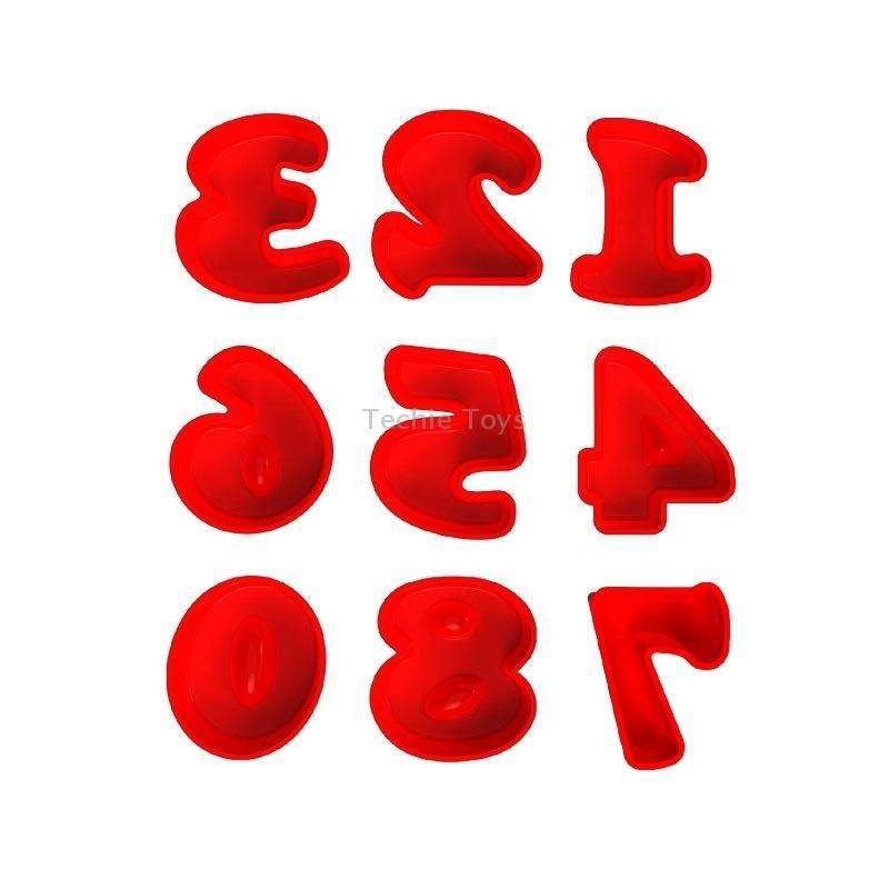 5 PCS Food Grade Silicone Cake Mould Digital Chocolate Biscuit Baking Mould, Specification: Number 1