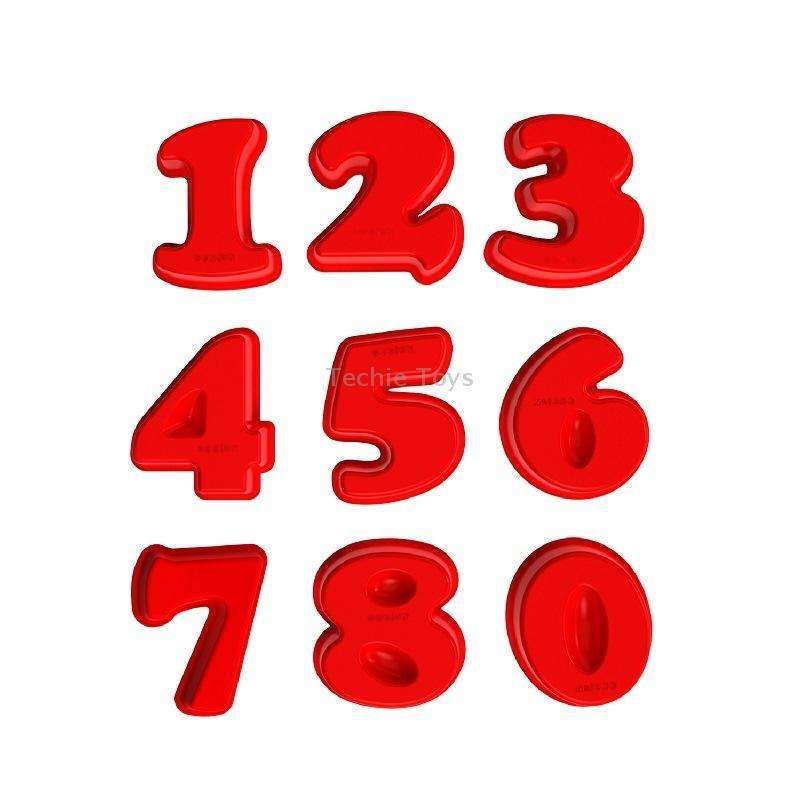 5 PCS Food Grade Silicone Cake Mould Digital Chocolate Biscuit Baking Mould, Specification: Number 5