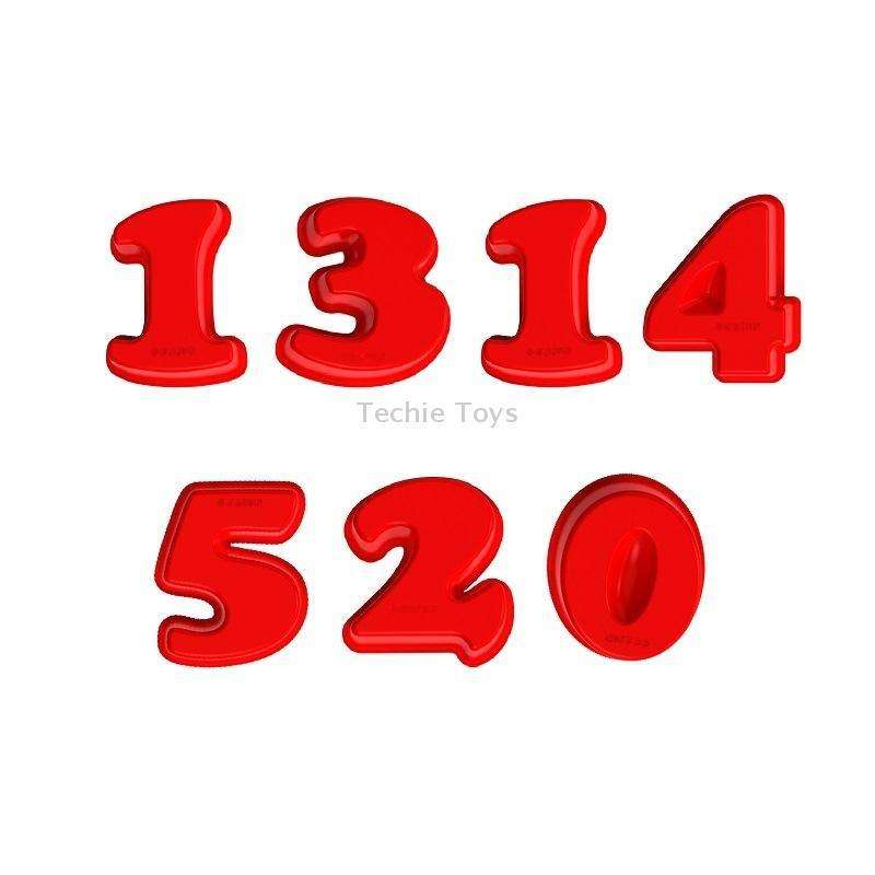 5 PCS Food Grade Silicone Cake Mould Digital Chocolate Biscuit Baking Mould, Specification: Number 5