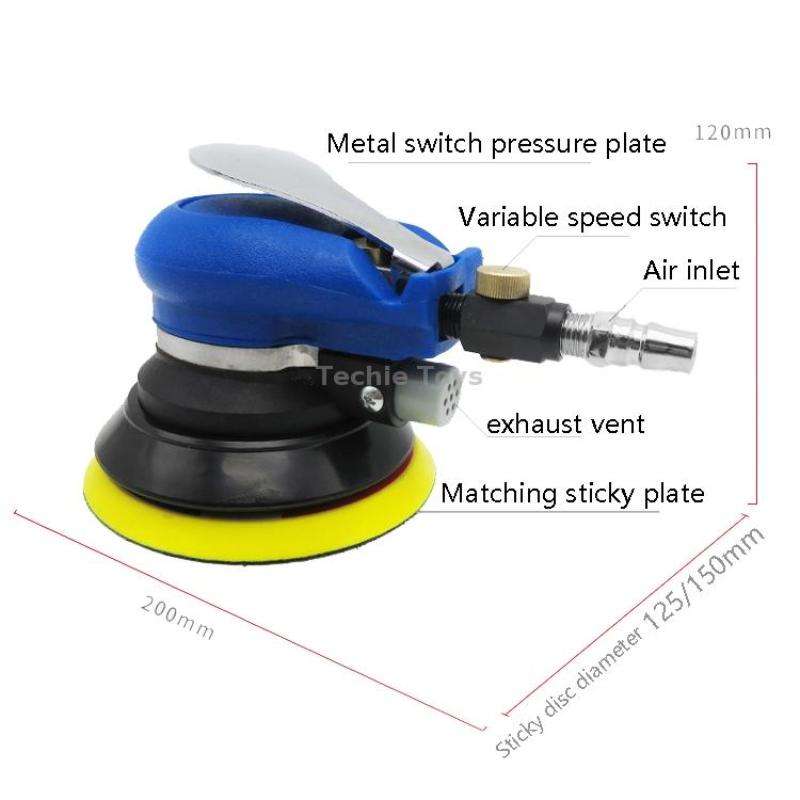 Pneumatic Sandpaper Machine Car Polishing Machine Grinding Machine Waxing Machine, Model: 6inch Regu