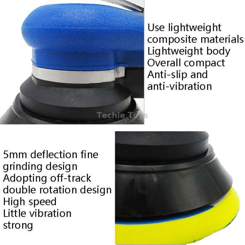 Pneumatic Sandpaper Machine Car Polishing Machine Grinding Machine Waxing Machine, Model: 6inch Regu