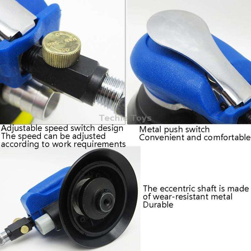 Pneumatic Sandpaper Machine Car Polishing Machine Grinding Machine Waxing Machine, Model: 6inch Regu