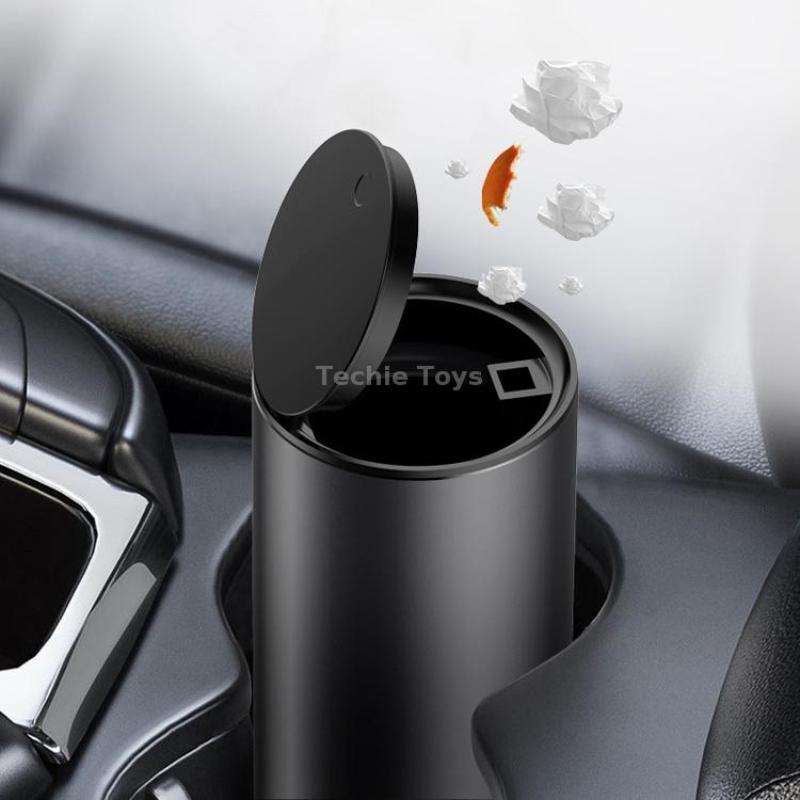 BEN.JACK Car Trash Can Multi-Function Storage Box In Car(Deep Gray With 35 Garbage Bags)