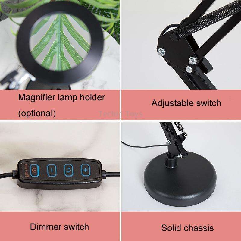 8X Magnifying Glass Lamp Beauty Nail Tattoo Repair Office Reading Lamp, Colour: Without Magnifying G