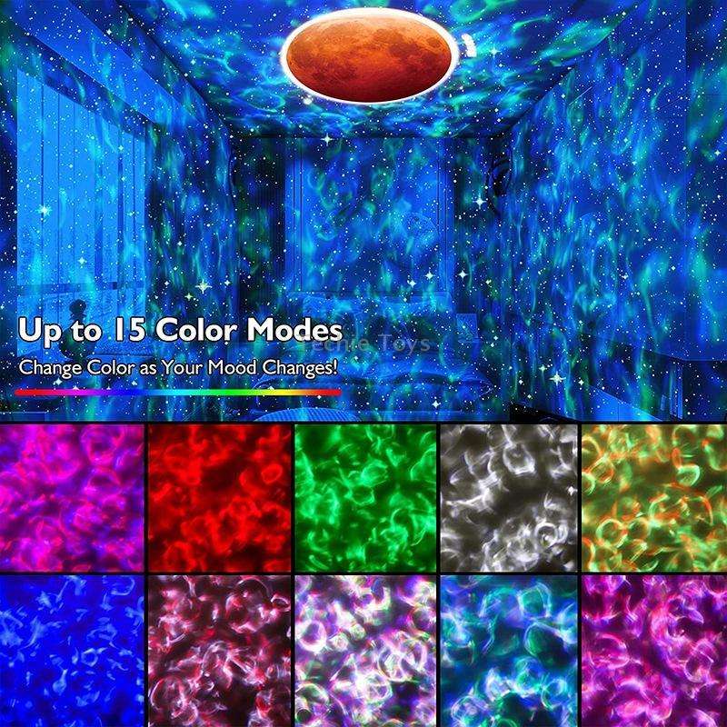DQ-M3 LED Rotating Starry Sky Light Bluetooth Music Planets Ocean Projector Support TF Card,Style: R