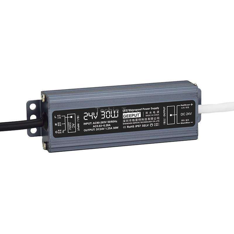 GEEPUT 220V To 24V LED Waterproof Power Supply Switch Transformer, Model: 1.25A 30W