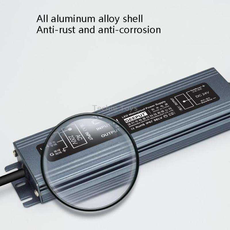GEEPUT 220V To 24V LED Waterproof Power Supply Switch Transformer, Model: 10.42A 250W