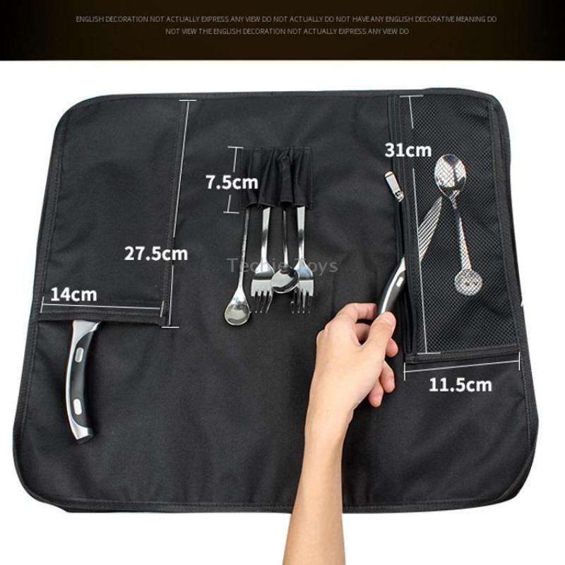 WESSLECO Chef Knife Storage Bag Knife Roll Bag(Black)
