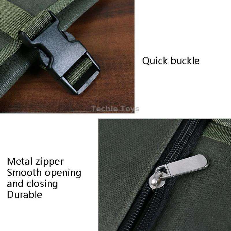 Oil Wax Canvas Roll Chef Knife Storage Bag(Army Green)