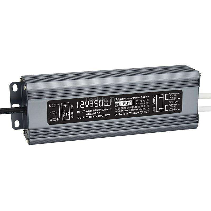 GEEPUT 220V Turn 12V LED Waterproof Power Supply Transformer, Model: 29A 350W