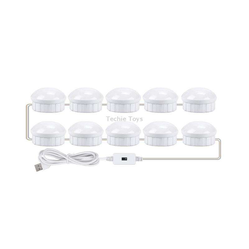 LED Makeup Mirror Light Beauty Fill Light Hand Sweep Sensor Mirror Front Light, Power source: 10 Bul