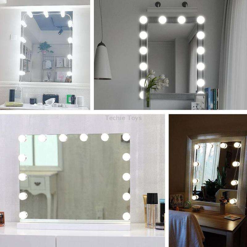 LED Makeup Mirror Light Beauty Fill Light Hand Sweep Sensor Mirror Front Light, Power source: 10 Bul