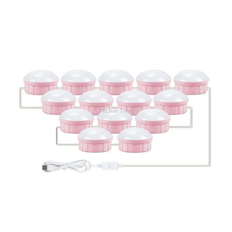14 LEDs Mirror Front Light Dimmable Makeup Mirror USB Touch Control Light(White Light)