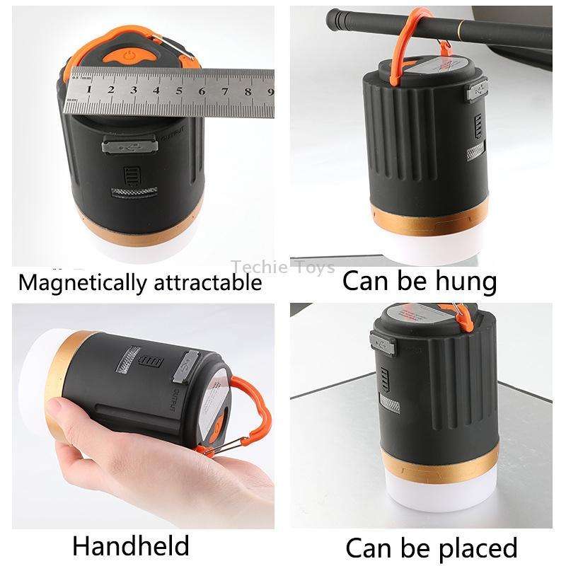 YD-29 Remote Control Camping Light Outdoor Lighting Portable USB Tent Light LED Lantern Lamp(Black)