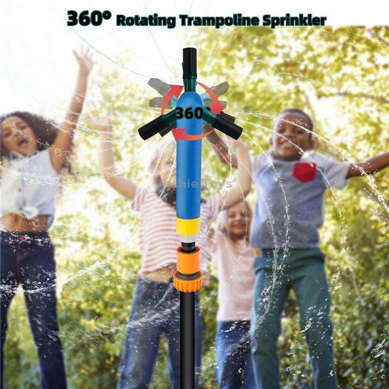 Trampoline 360 Degree Automatic Rotating Sprinkler Gardening Water Toy,Size: Small (Blue)