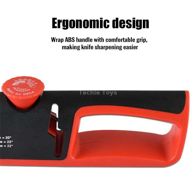 4- In-1 Adjustable Manual Knife Sharpener Multifunctional Knife Sharpener(Black Red)