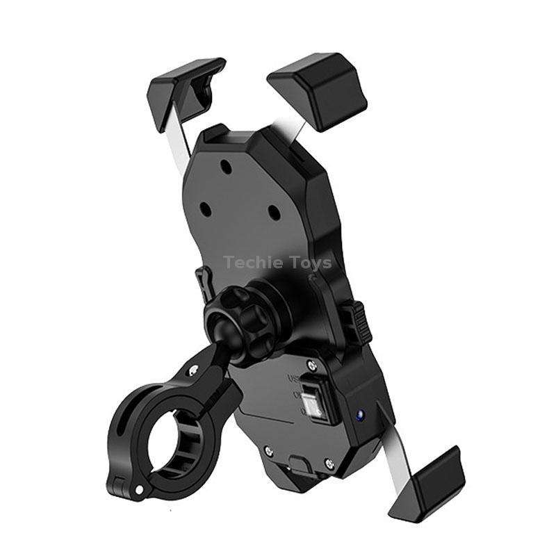 Kewig Motorcycle Outdoor Riding Four-Claw Fixed Mobile Phone Bracket QC3.0 Fast Charging Waterproof