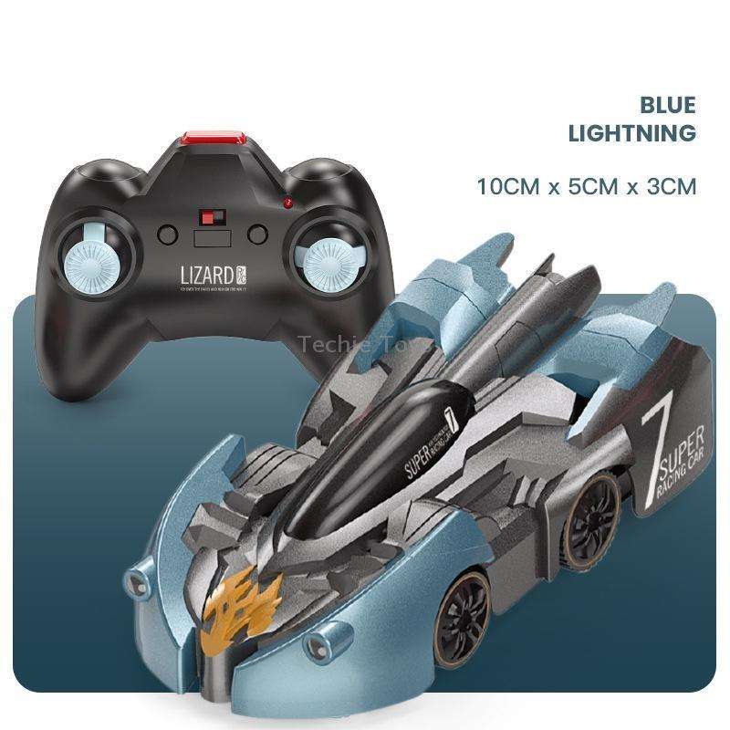 Remote Control Wall Climbing Car Mini Electric Remote Control Car Children Toy(Blue Lightning Handle