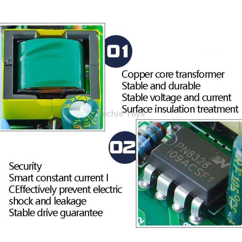 3 PCS 4-7W Two-Color Isolation Drive Power Supply 85-265V Wide Pressure Bulb / Downlight / Ceiling L