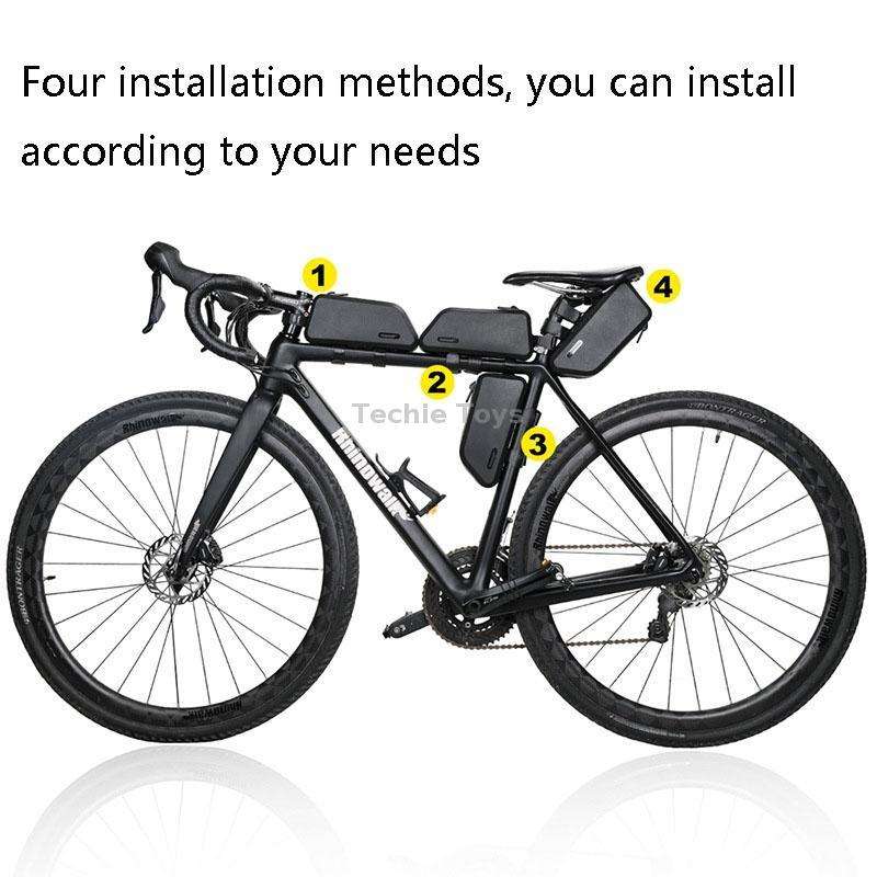 Rhinowalk K30 Waterproof Bicycle Top Tube Package Mountain Bike Hard Shell Front Beam Bag(Black)