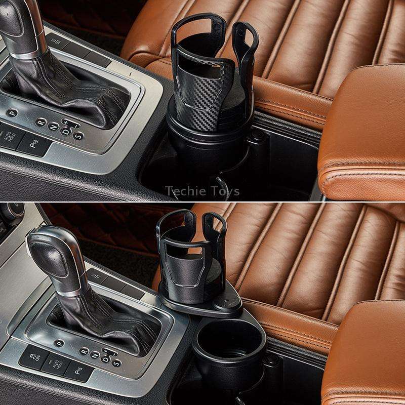 Multi-Function Car Cup Rack Modified Cup Mat Beverage Rack, Colour: Carbon Fiber Black