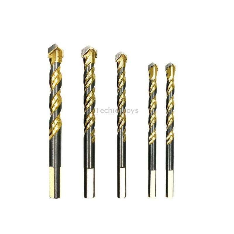 6mm+6mm+8mm+10mm+12mm Titanium-Plated King Drill Porcelain Brick Glass Brick Drill Punched Twist Tri