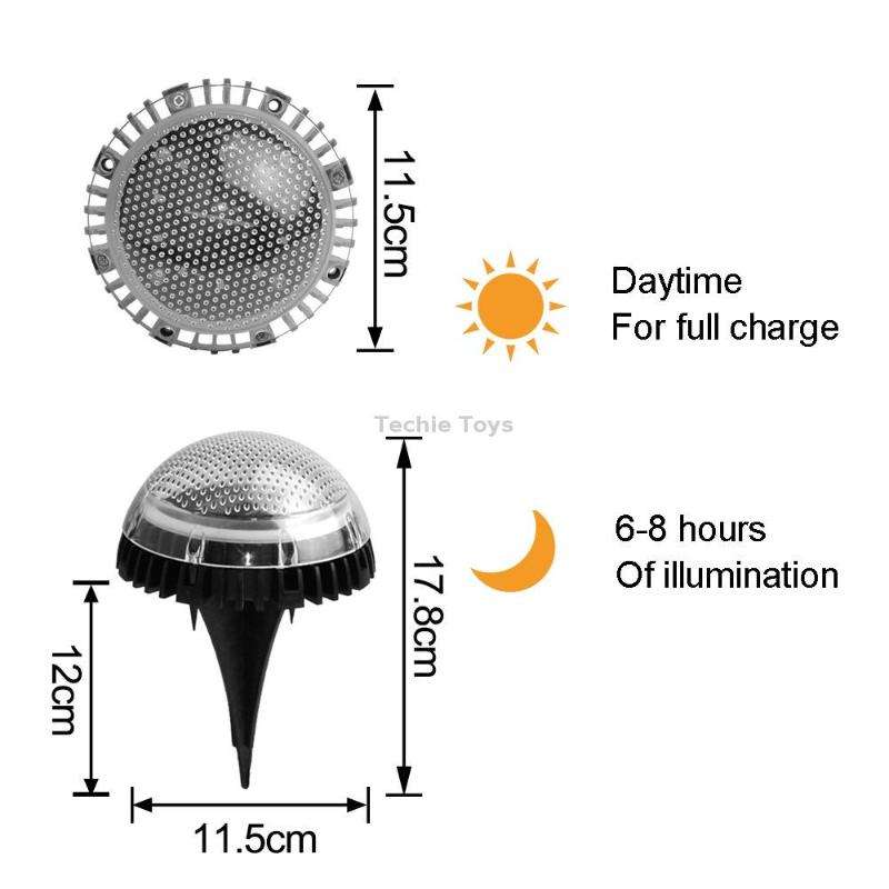 8 LEDs Solar Circular Underground Light Outdoor Waterproof Lawn Stair Light, Light Color: White Ligh