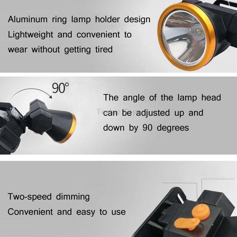Yage LED Strong Light Rechargeable Headlight Outdoor Night Fishing Head-Mounted Miner Lamp, CN Plug(