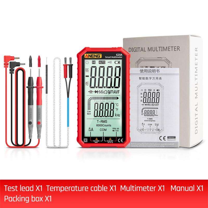 ANENG 620A Full Screen Smart Digital Multimeter(Red)