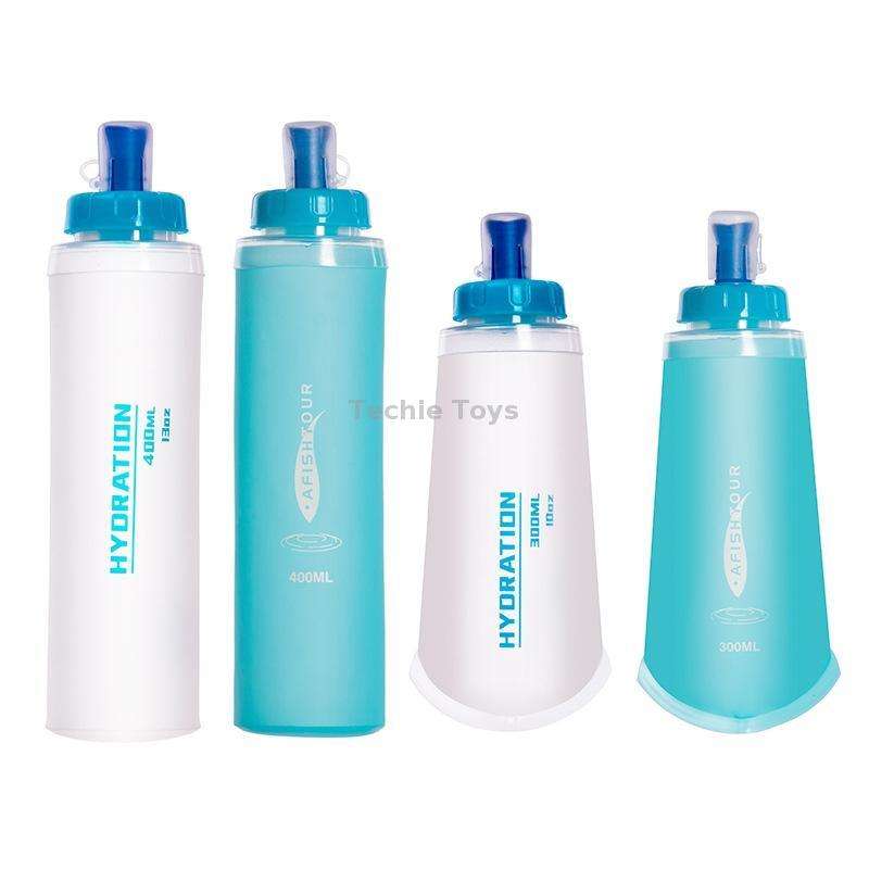 AFISHTOUR TPU Outdoor Sports Soft Water Bag Marathon Water Bottle Folding Water Bag, Capacity: 400ml