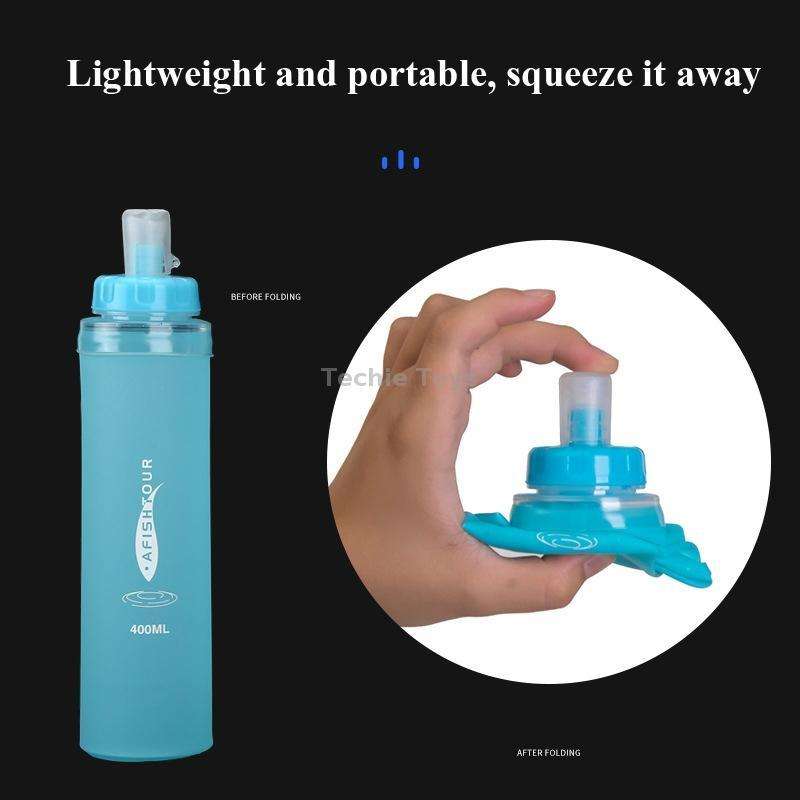 AFISHTOUR TPU Outdoor Sports Soft Water Bag Marathon Water Bottle Folding Water Bag, Capacity: 400ml