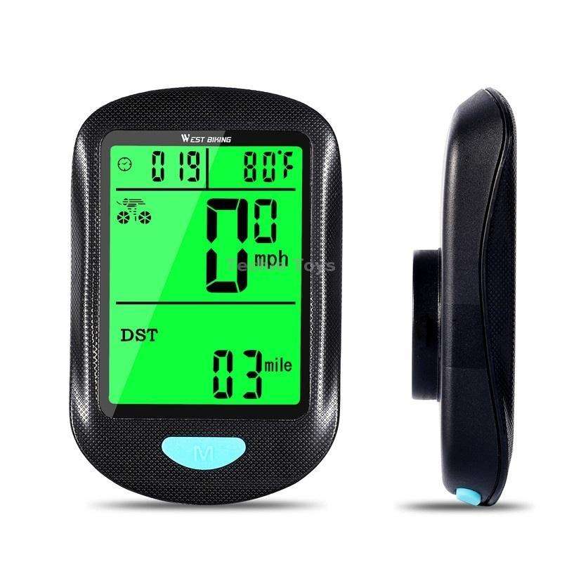 WEST BIKING Mountain Road Bike Wireless Code Meter Multi-Function Interface Riding Speedometer(Black