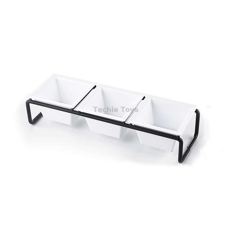 Stainless Steel Bar Plastic Fruit Plate Rack, without Fruit Dish, Grid Number:3 Grids(B Type)