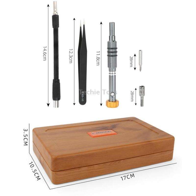 Obadun 9801 68 In 1 Screwdriver Set Manual Batch Glasses Screwdriver Hardware Repair Tool(Wood Grain