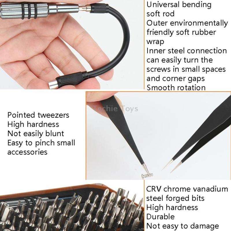 Obadun 9801 68 In 1 Screwdriver Set Manual Batch Glasses Screwdriver Hardware Repair Tool(Wood Grain