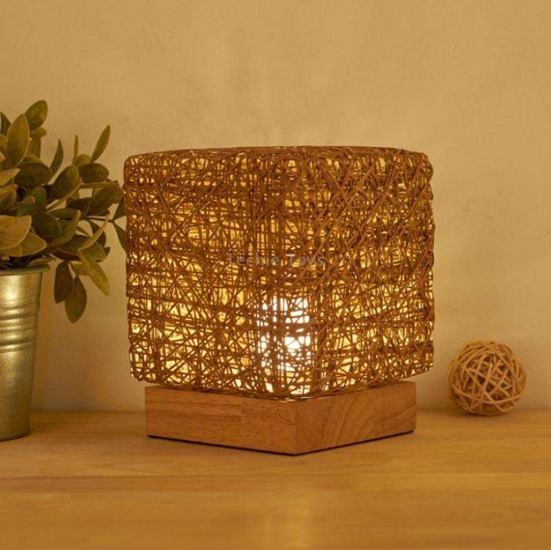 USB Square Sepak Takraw Table Lamp Bedroom Bedside Decorative Light, Spec: Button Switch+Base(Aproti