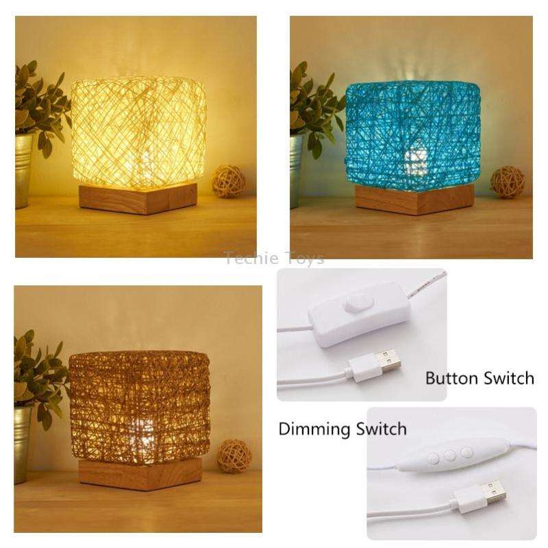 USB Square Sepak Takraw Table Lamp Bedroom Bedside Decorative Light, Spec: Button Switch+Base(Aproti