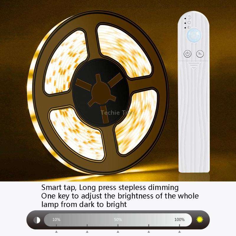 1m LED Battery Box Light Strip Intelligent Induction Dimming Soft Light Strip Drip Waterproof Cabine