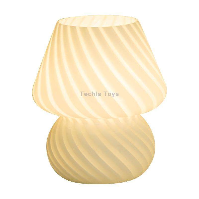 PJ-104 5W Mushroom Glass Bedroom Bedside Table Decoration Table Lamp, CN Plug,